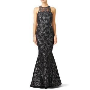 SHOSHANNA Black Sleeveless Mayra Maxi Gown Dress US 6R